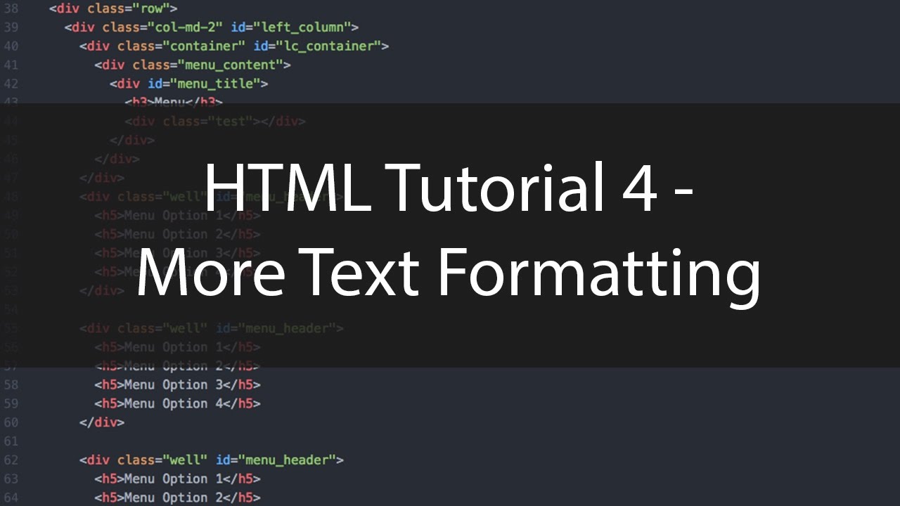 text formatting html